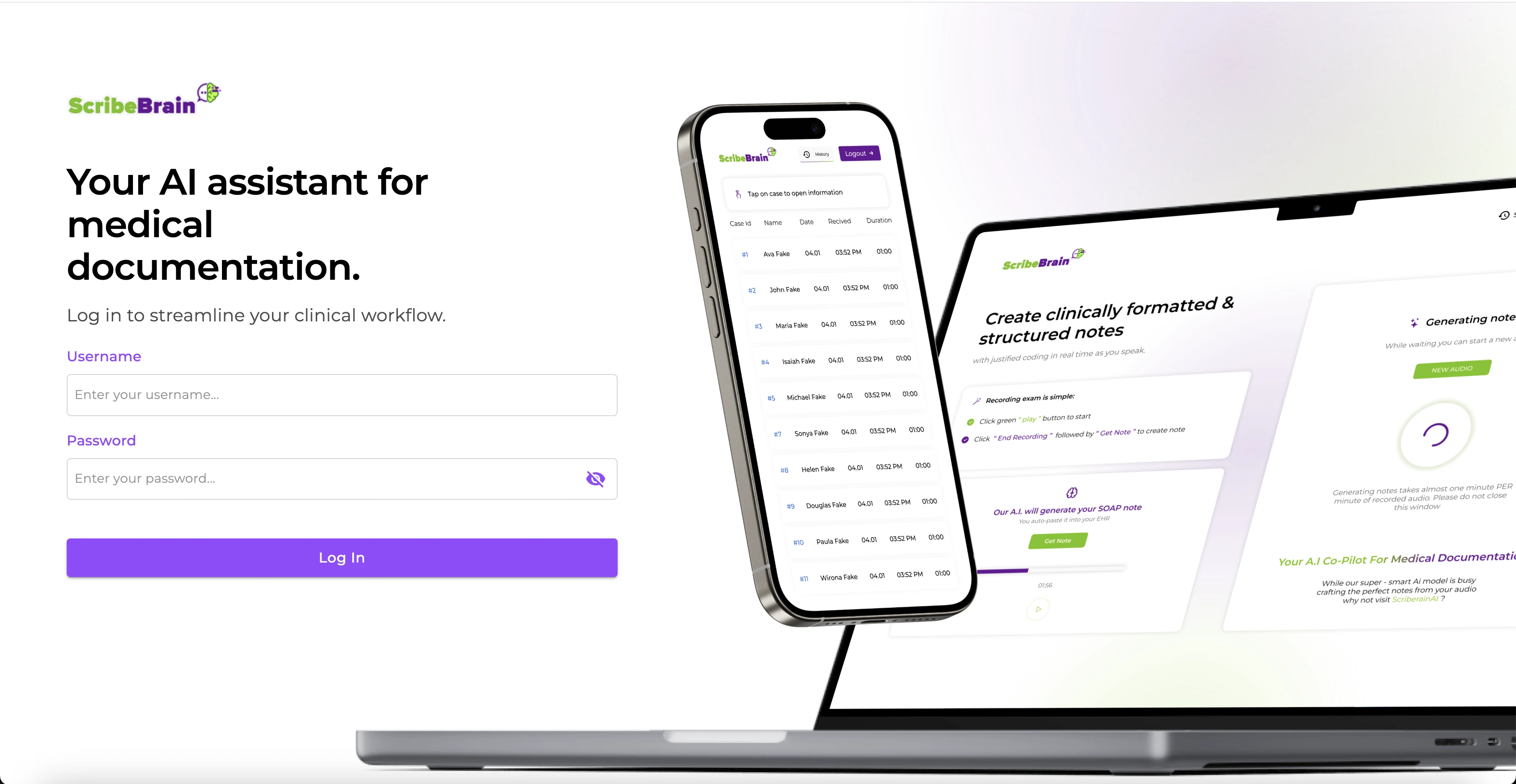 ScribeBrain LITE — Portal App